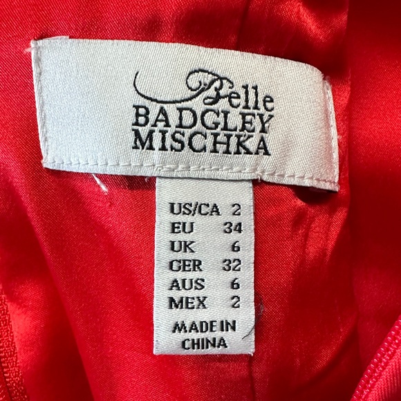 Belle Badgley Mischka Red Pencil Dress Old Money Semi-Formal Tailored, Size 2 - Picture 9 of 10
